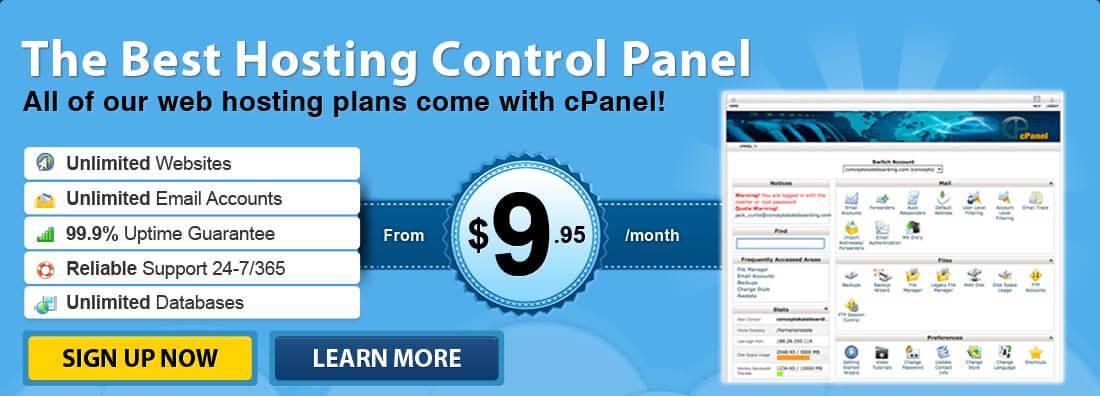 cPanel is the most popular web hosting control panel